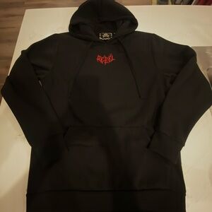 Rebels Black Hoodie with Red Graphic